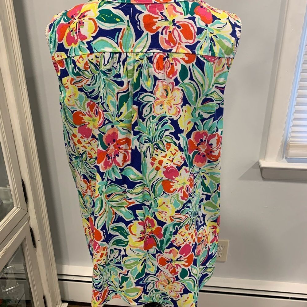Palm Harbour Floral Sleeveless Blouse - Multicolor - Picture 4 of 11